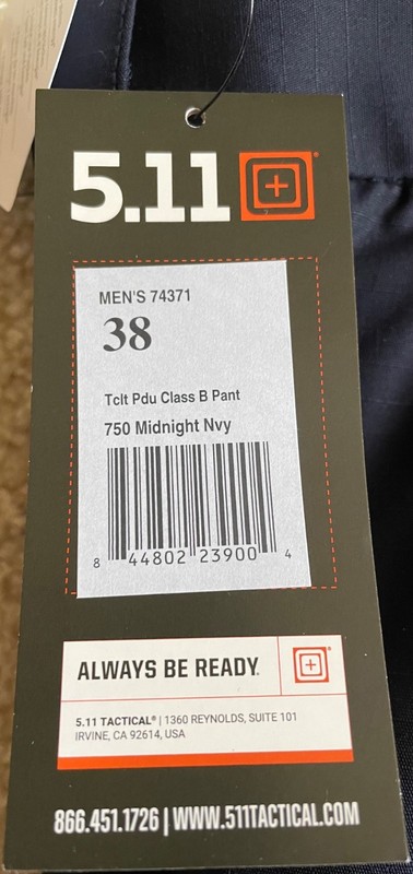NEW UNHEMMED MENS 38x32 5.11 TACLITE 74371 PDU CARGO CLASS B PANTS MIDNIGHT NAVY gallery