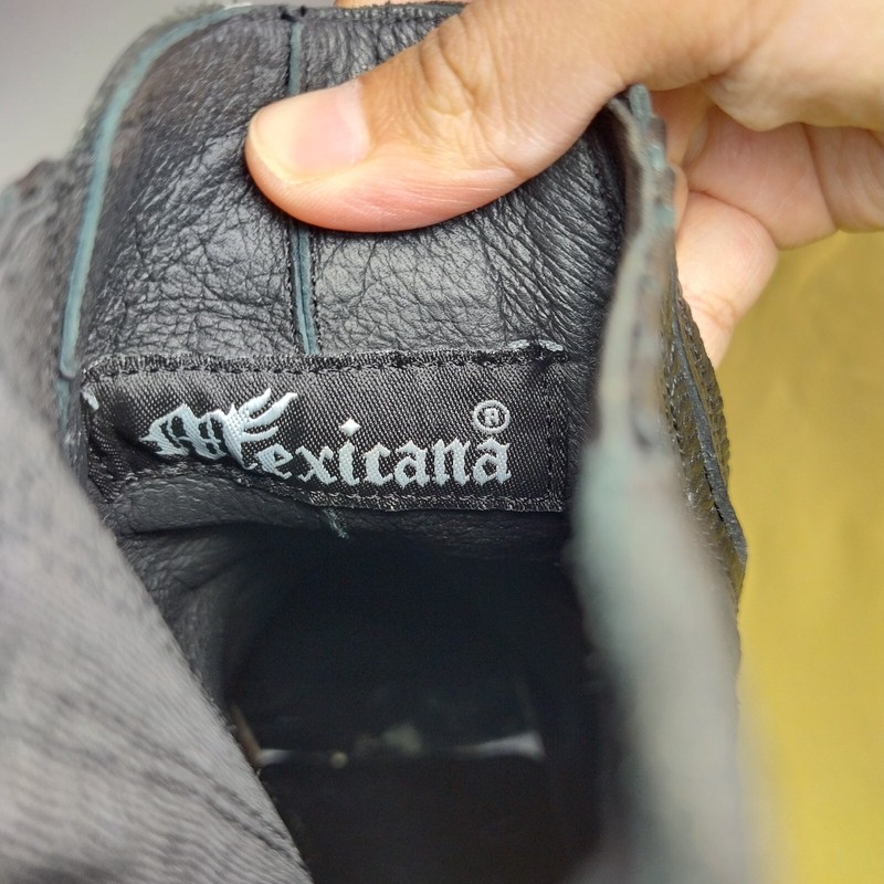 Official Mexicana Chelsea Boots Heeled Black Gold Stars SIZE 43 gallery