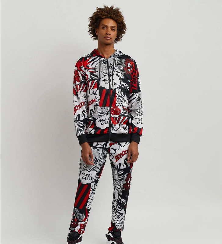 Reason Brand Money Calls Comic Print Track Set Tracksuit 2 Piece Set Size Large