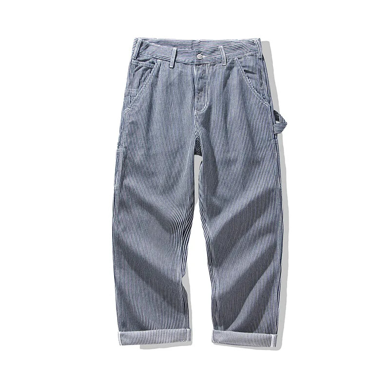 Original Denim Railway Worker Jeans Pants Amikaki Striped Longs Tooling Trousers gallery
