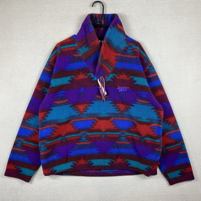 Little Big Horn Shirt Co Aztec Pullover Sweater Men’s L Fleece USA Wild West