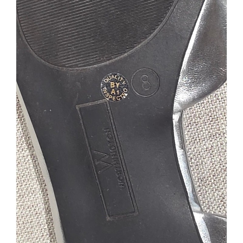 Worthington Faith Metallic Silver Square Toe Flats Womens 8M 018-1032 gallery