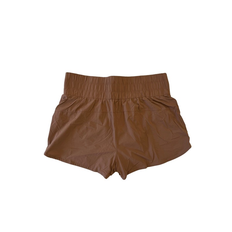 JoyLab Womens High-Rise Smocked Waist Athletic Shorts Brown XL Extra Large