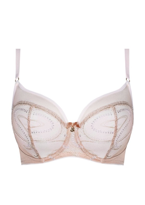 Sheer Balconette Bra Samanta NWT Plus Size Women's Lingerie Indiana Beige A143 gallery