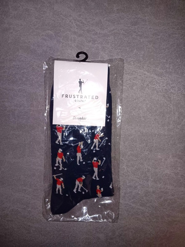 Shanker Golf Frustrated Golfer Socks Humorous Funny Joke Gift Men’s Size 10-13