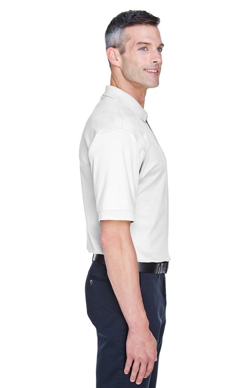 Devon & Jones Men's Solid Color Interlock Polo White or Navy D140S Sizes 2XL-4XL gallery