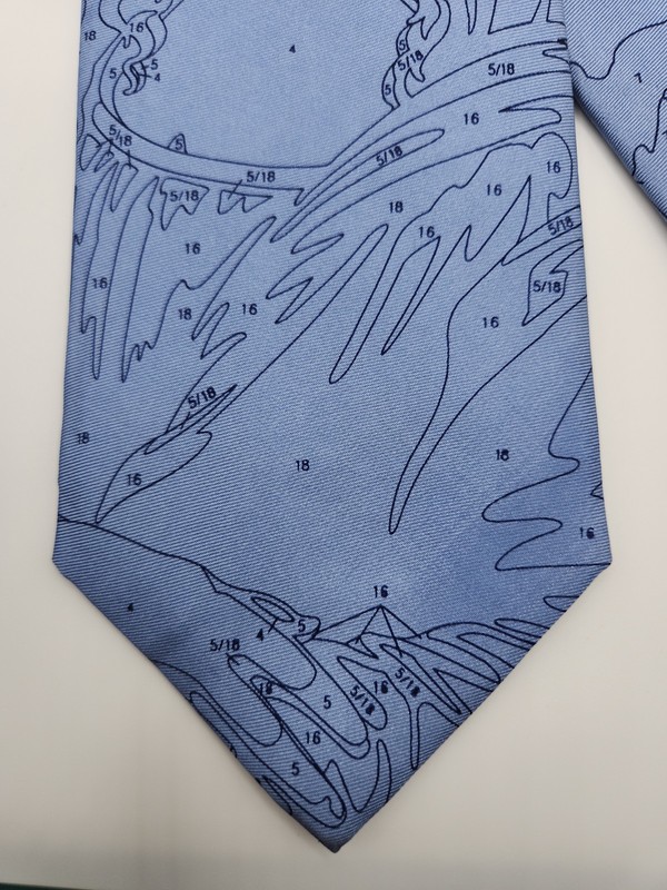 Josh Bach Mona Lisa Paint By Numbers Necktie 100% Silk Blue Art Novelty Vintage gallery