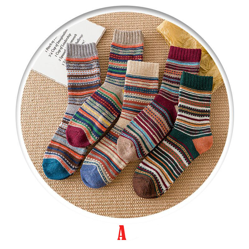 5 Pairs Men Wool Blend Crew Socks Warm Soft Thick Casual Sport Socks Boot 7-11
