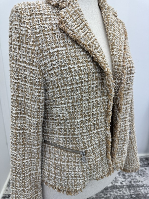 Laundry By Shelli Segal Camel Tweed Jacket Size M gallery