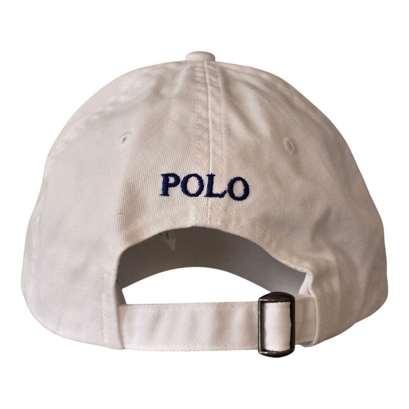 Polo Ralph Lauren Men's One Size Cotton Chino Adjustable Ball Cap White Blue gallery