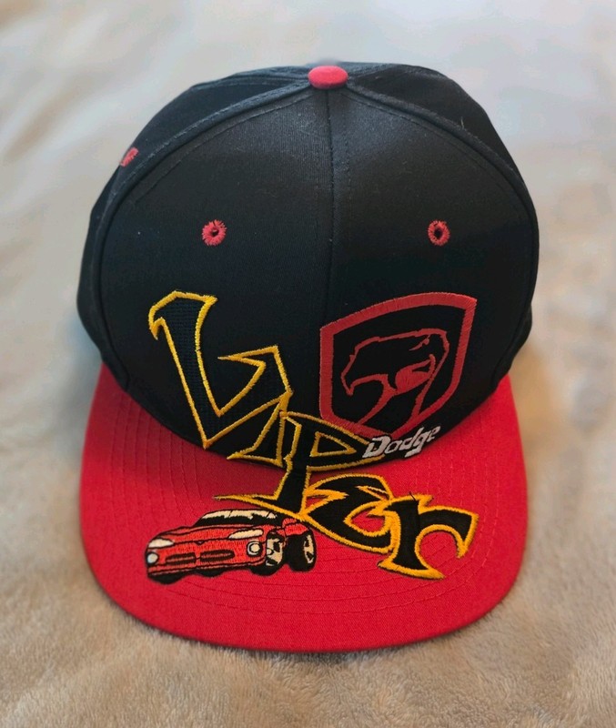 Vintage Dodge Viper Snake Car Big Logo SnapBack Cap Hat EXCELLENT RARE