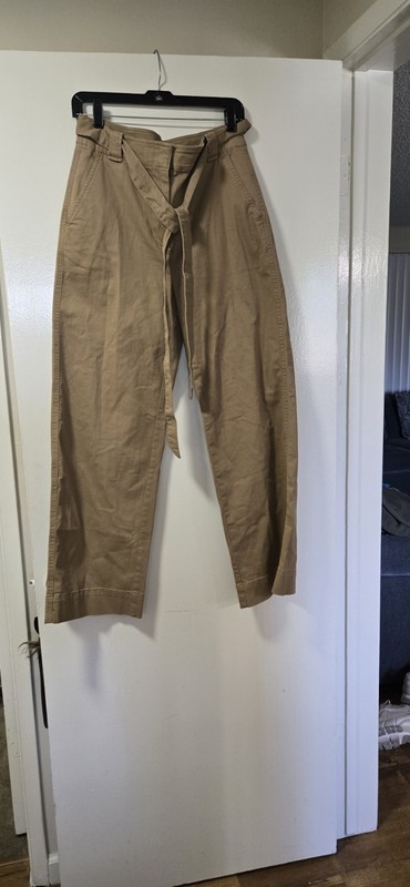 J.CREW Women’s Chino Pants Khaki Solid Mid Rise Straight Twill Pockets 6