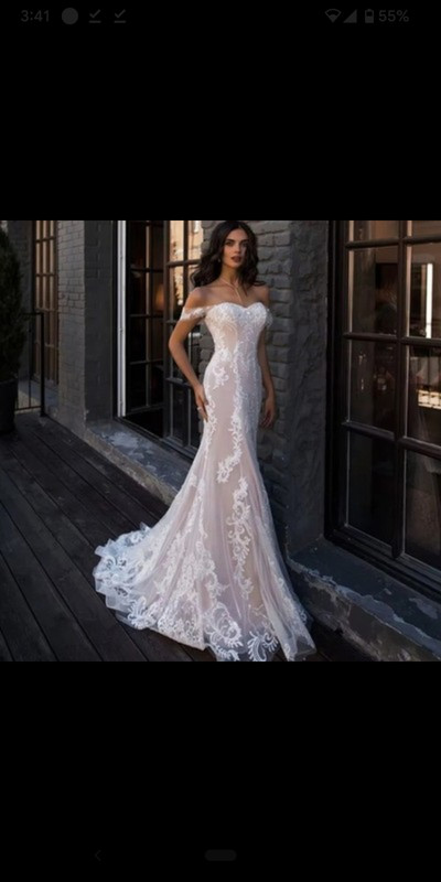 Sexy Mermaid Wedding Dress Off the Shoulder Sleeveless Applique Lace Bride Gown