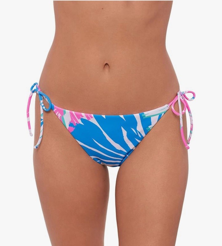 Sports Illustrated Reversible String Side Tie Bikini Bottom Size L Tropical Palm
