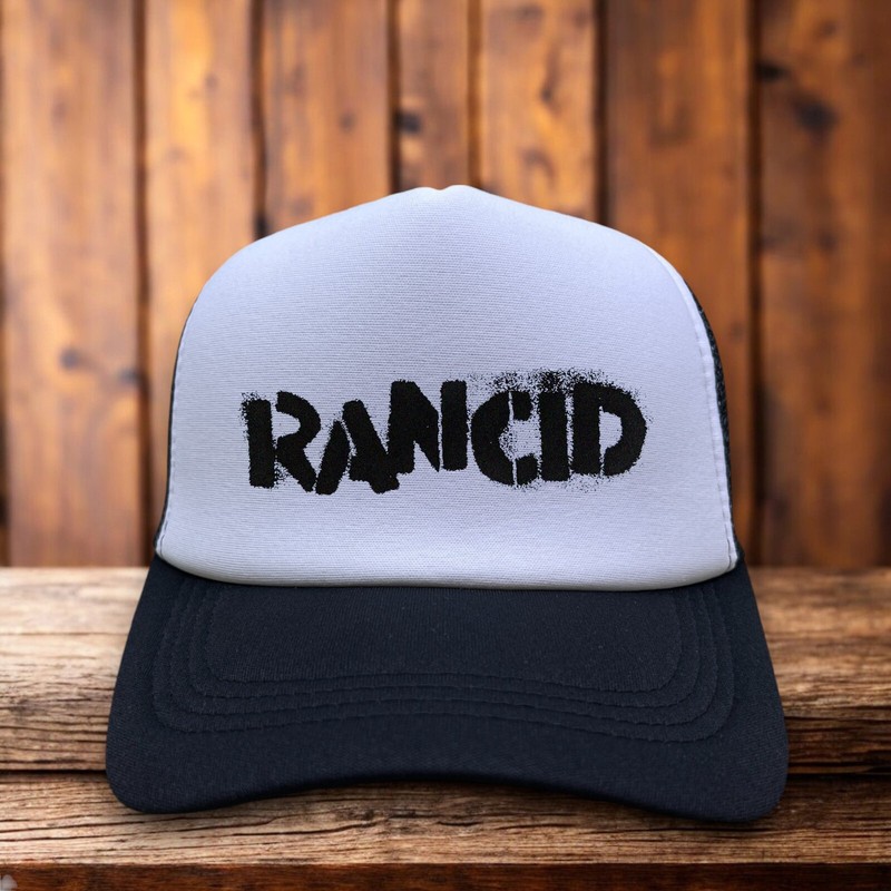 Rancid Mens Trucker Hat Black Snapback 90s Punk Rock Ska Baseball Cap