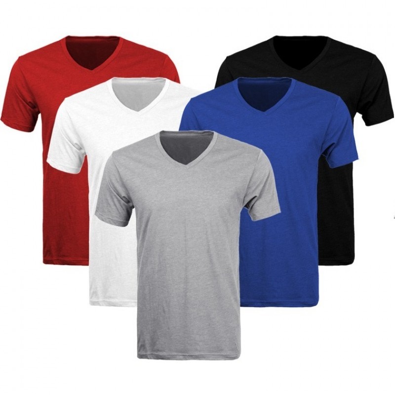 3-6 Pack Lots Men’s Plain Slim Fit Plain V-Neck T-Shirts Muscle Tee Short Sleeve