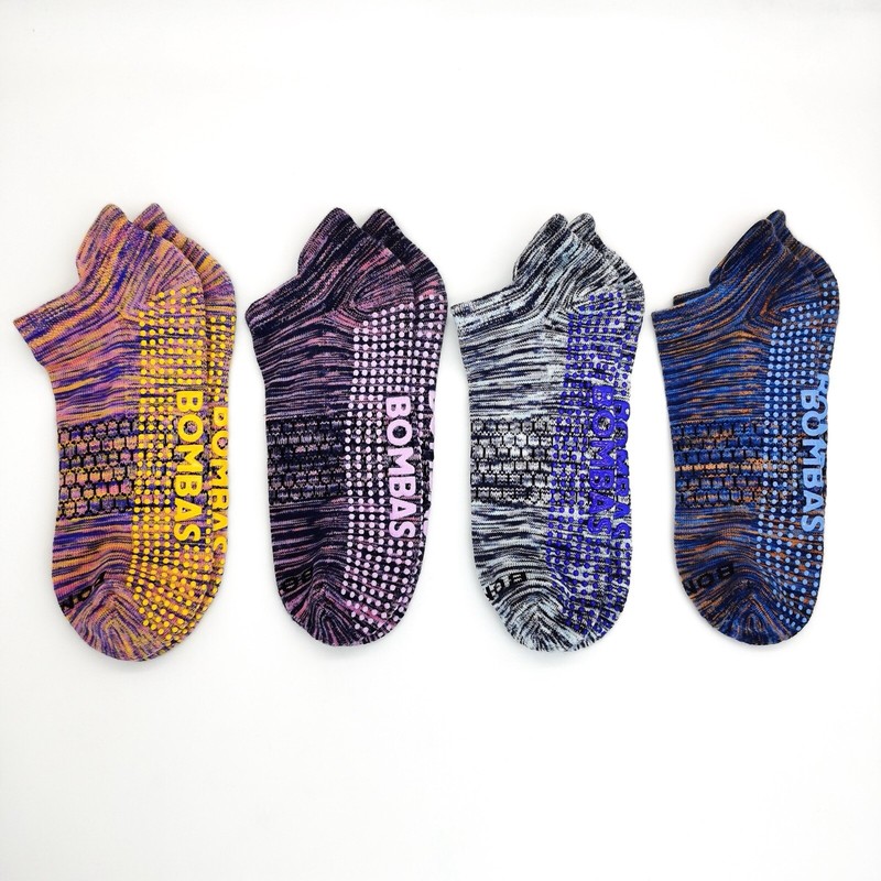 4 pairs BOMBAS Women’s Performance Gripper Honeycomb Ankle Socks size M 6-10