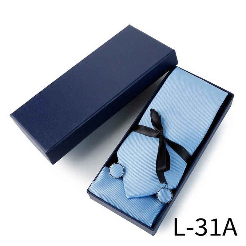 Mens Necktie Pocket Square Pocket Square Wedding Formal Necktie Set with Box