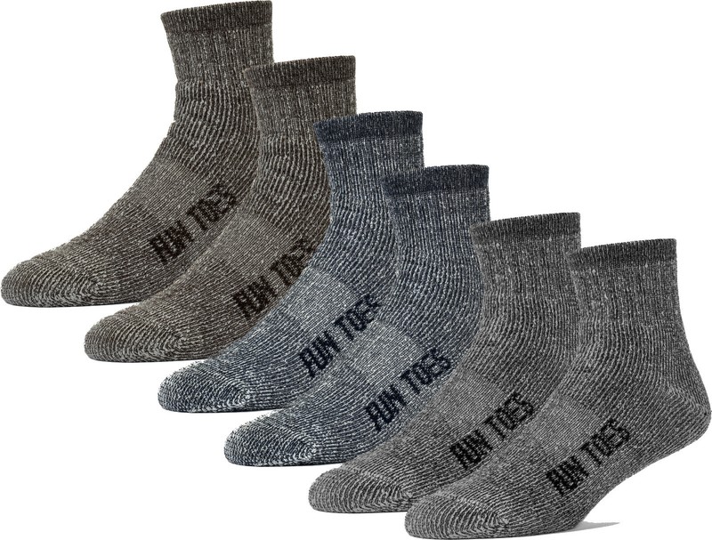 Men’s 80% Wool Ankle Socks 6 Pairs All Seasons Winter Cushioned Hiking