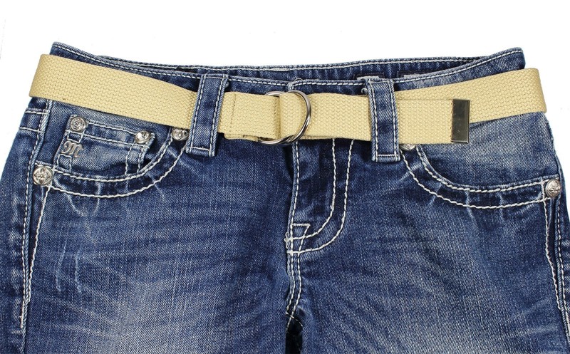Canvas Web D Ring Belt Silver Buckle Military Style for men & women gallery