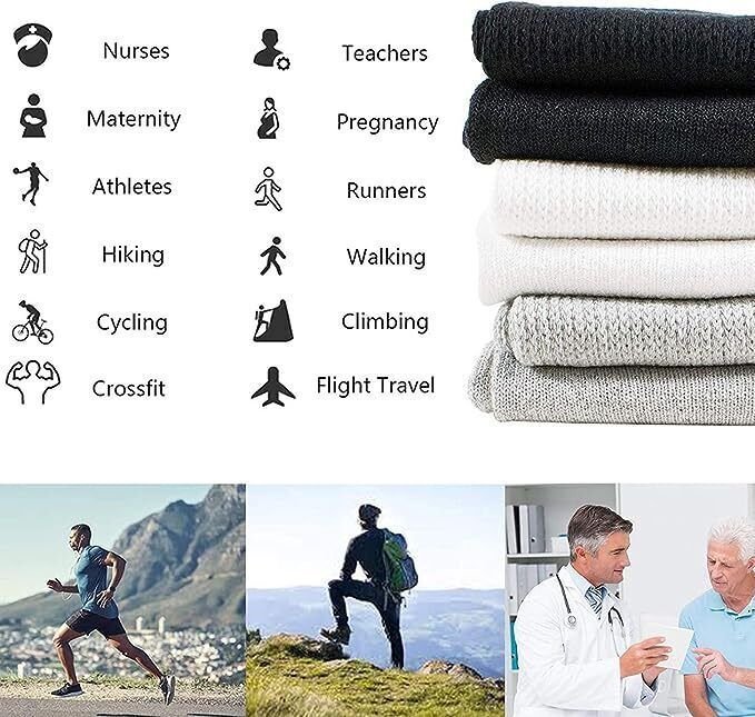 6-12 Pairs Health Circulatory Cotton Crew Diabetic Socks Size 9-11, 10-13, 13-15 gallery
