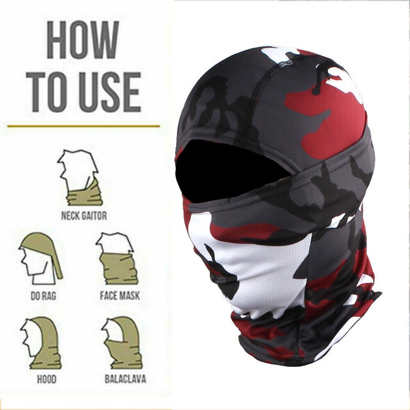 UV Protection Camo Balaclava Tactical Face Mask Ski Sun Hood Mask Hat Men Women gallery