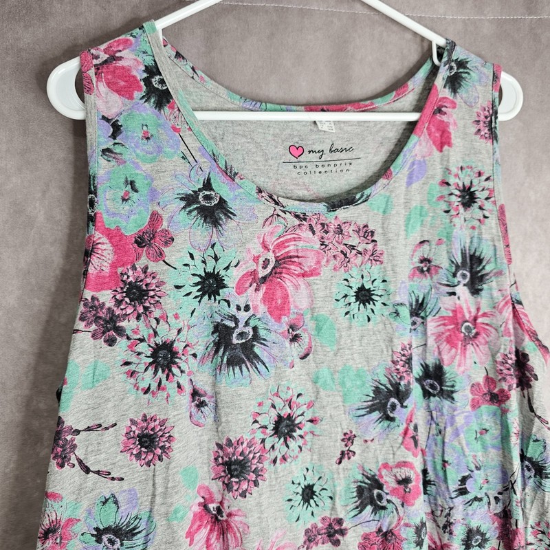 Bonprix Floral Sleeveless Tunic Top Women’s XL Multicolour Cotton Summer gallery