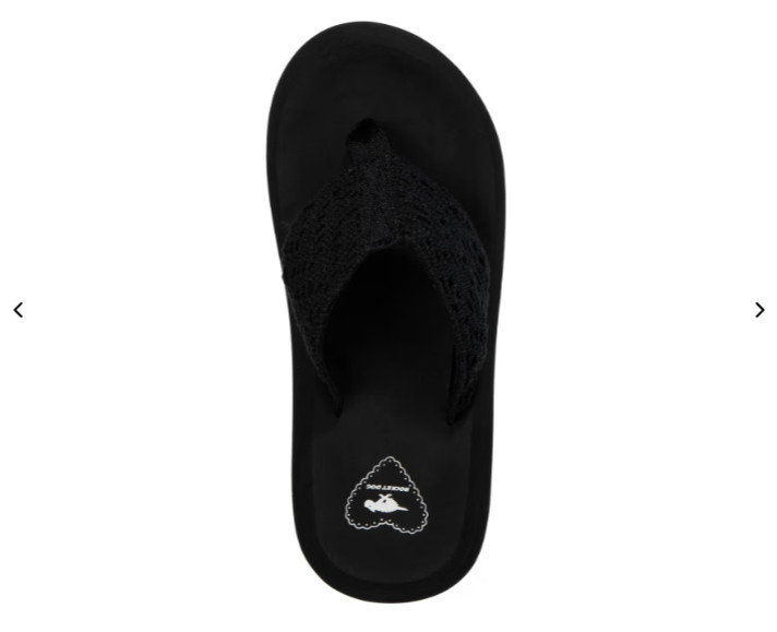 WOMEN'S ROCKET DOG BLACK SANDY FAIRVIEW CROCHET COTTON FLIP FLOPS 7, 8,9,10,11 gallery