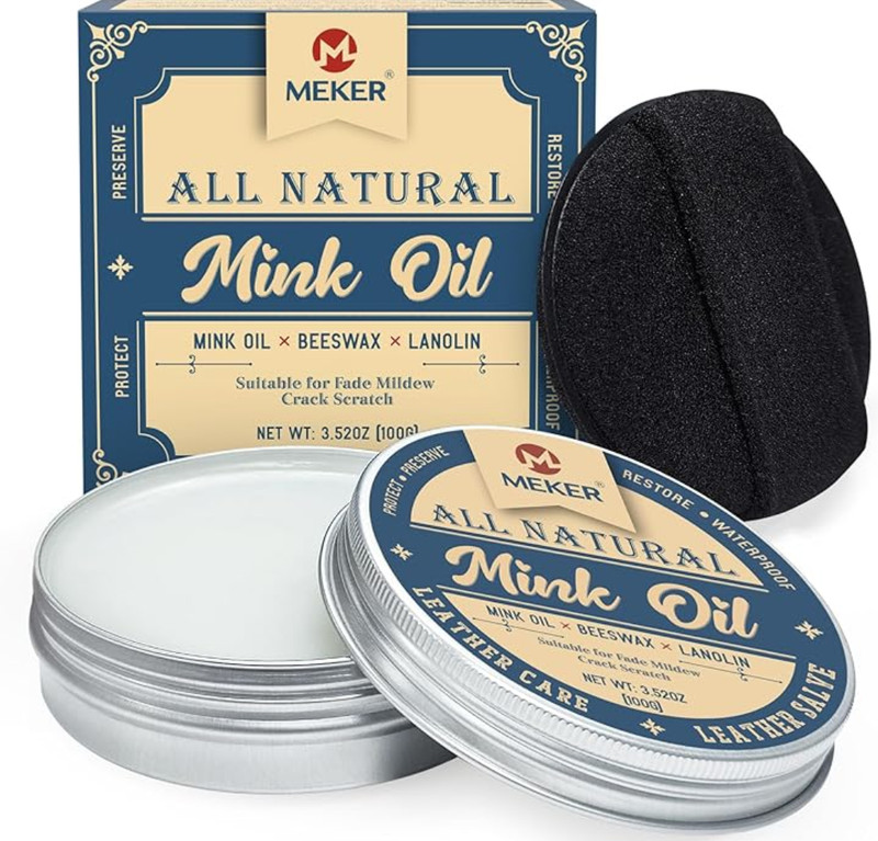 Mink Oil Leather Conditioner for Boots, Jackets, Gloves, 3.52oz – Restore Shine