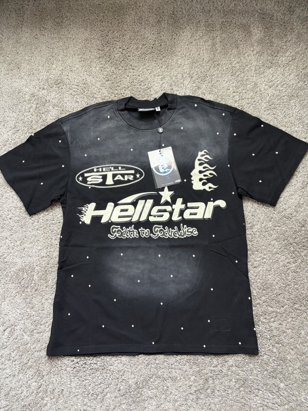 Hellstar Path to Paradise Men’s Black Graphic Logo Crew Neck T-Shirt M