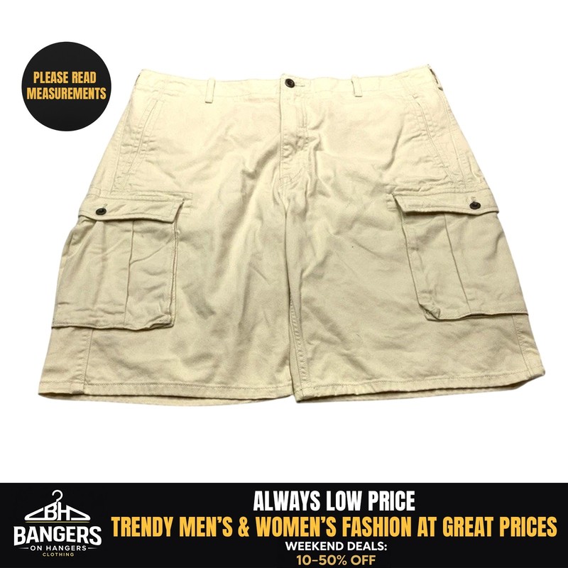 Levis Crago Shorts Mens 40 Beige Canvas Utility Pockets Casual Walking 9830
