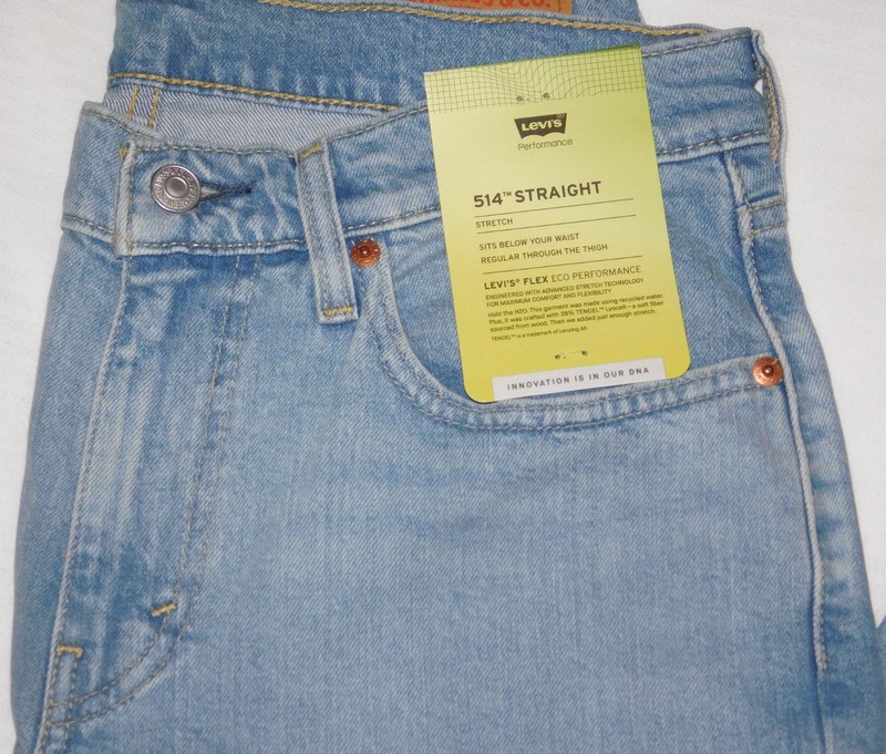 LEVIS 514 Straight Fit Jeans Stretch Sits Below Waist Flex Thornback Adv Lt Blue gallery