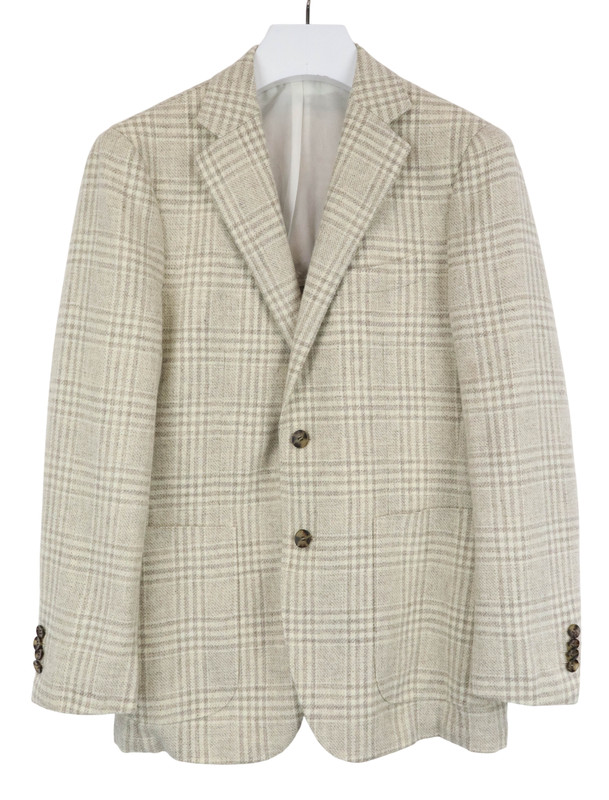 SUITSUPPLY Havana Patch Hl Blazer Mens UK 40 Beige Pure Wool Single Breasted