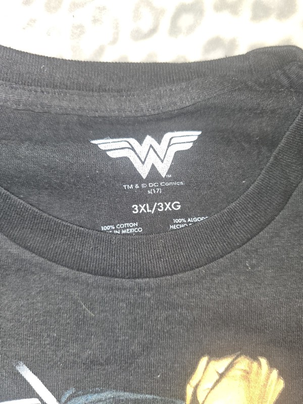 DC Comics Wonder Woman Graphic Tee Mens 3XL Big & Tall Black Cotton Crew Neck gallery