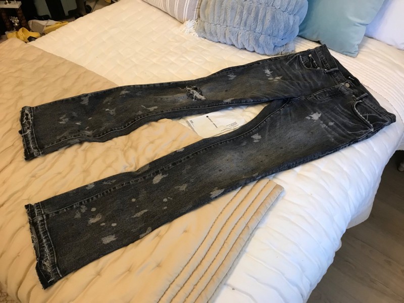 Purple Brand Jeans P004 Boot Cut men’s size 34 Black Distressed Denim nice clean gallery
