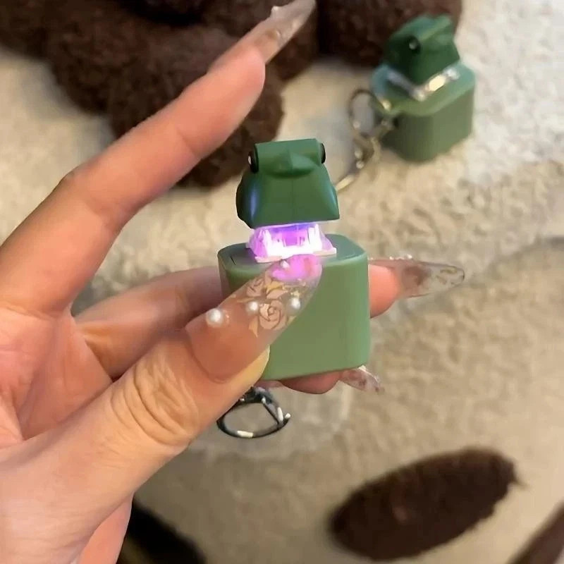 Frog Croaking Fidget Toy Keychain With Colorful Lights Stress Fun Animal Sound gallery