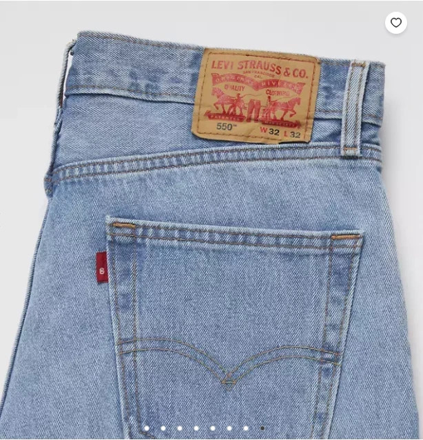 NEW LEVI’S 550 Relaxed Men’s Jeans – Light Stonewash – Regular- 32 X 32
