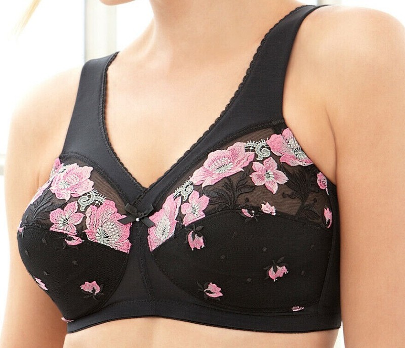 MAGIC (UPLIFT!) $45 Bra ~Gorgeous Embroidery~ FULL-FIGURE & PLUS-SIZES Black NEW