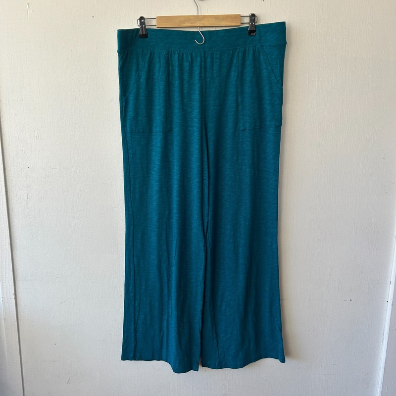 D&Co Wide Leg Lounge Pants Womens Large Blue Pockets Comfy Cozy