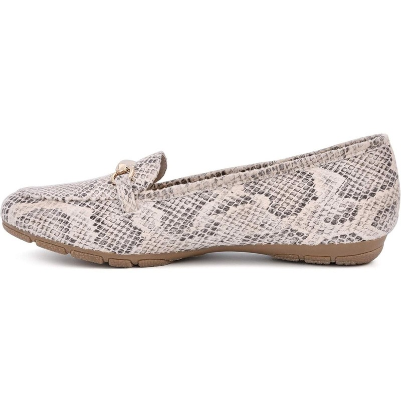 Rialto Women Guiding Slip On Horse Bit Loafers Size US 8W Light Taupe Snake gallery