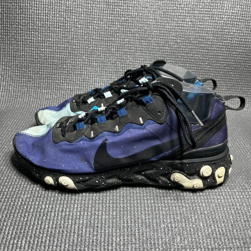 Nike React Element 55 Athletic Shoes Mens Size 9 Blue Black Day And Night CK1410