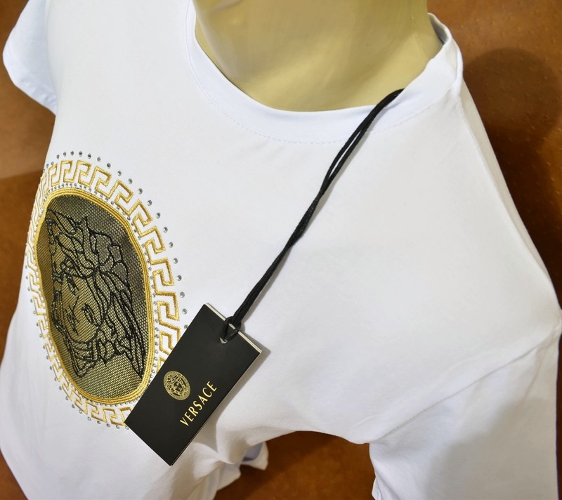 Versace Men’s Medusa Rhinestone Graphic T-Shirt Short Sleeve Tee USA Size M gallery