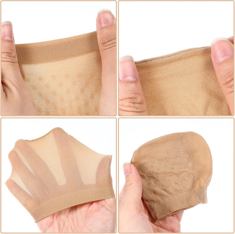 8 Pairs Toe Topper Socks for Mules No Show Half Toe Covers Non Slip Liner Socks gallery