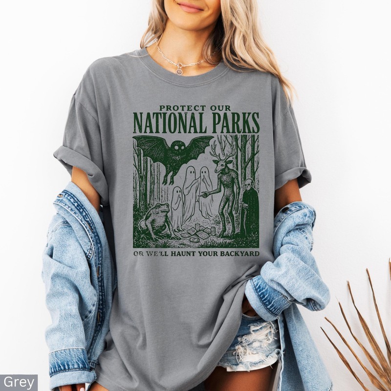 Protect Our National Parks Shirt Cryptidcore Retro Hiking Gift Tee