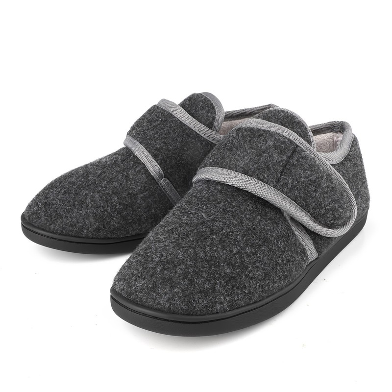 Mens Winter Warm Cozy Slippers Diabetic Edema Swollen Indoor Outdoor House Shoes