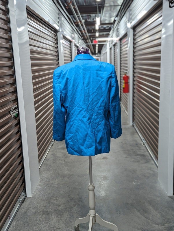 Vintage Vanessa Leigh Size 16 Bright Blue Suit Jacket w Pockets gallery