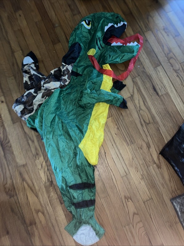 Inflatable Dinosaur Costume Funny Halloween Ride On Dino READ Kids 4-8