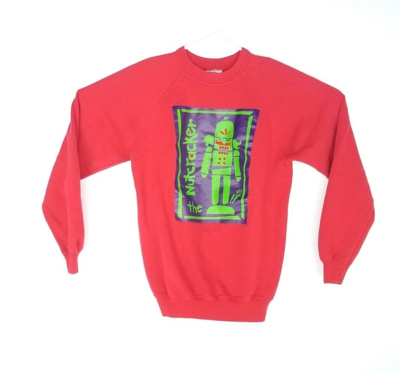 Vintage The Nutcracker Sweater Mens Medium 50/50 Crewneck USA Made Pullover