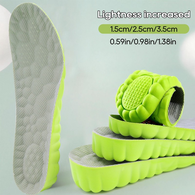 4D Cloud Height Increasing Insoles Anti-Stink & Sweat-Absorb Unisex for US 7-12 gallery