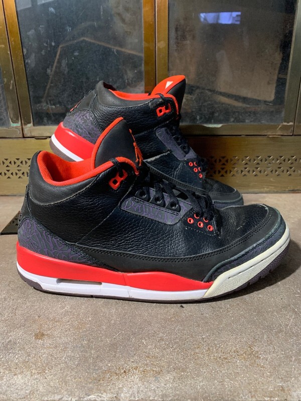 Nike Air Jordan 3 III Retro Crimson 136064-005 Mens Shoes Size 8.5 Purple Red